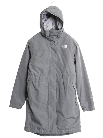 US企画 ノースフェイス ナイロン マウンテンパーカー ジャケット レディース S ロング コート DRYVENT 中綿 脱着 ライナー付き ジャンパー