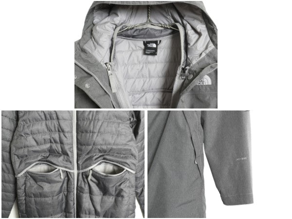 US企画 ノースフェイス ナイロン マウンテンパーカー ジャケット レディース S ロング コート DRYVENT 中綿 脱着 ライナー付き ジャンパー