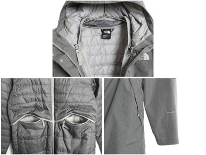 US企画 ノースフェイス ナイロン マウンテンパーカー ジャケット レディース S ロング コート DRYVENT 中綿 脱着 ライナー付き ジャンパー