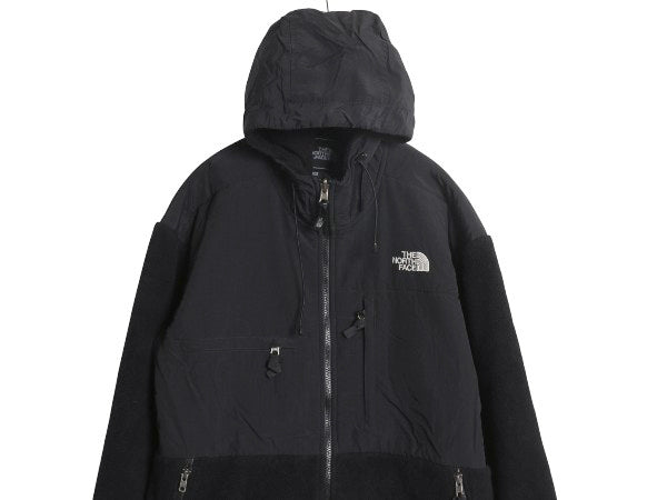 ノースフェイス フード付き デナリ ジャケット メンズ L / フリース ナイロン パーカー ジャンパー フルジップ ブルゾン ブラック ゆったり