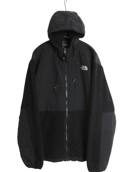 ノースフェイス フード付き デナリ ジャケット メンズ L / フリース ナイロン パーカー ジャンパー フルジップ ブルゾン ブラック ゆったり