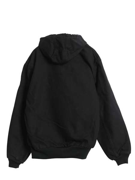 USA製 カーハート アクティブ ジャケット メンズ L ワーク ダック フード パーカー メッシュ ライナー フルジップ ブルゾン 企業 ブラック