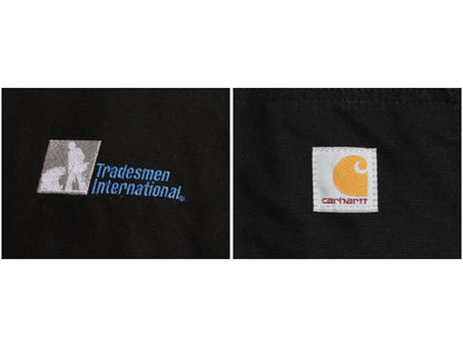 USA製 カーハート アクティブ ジャケット メンズ L ワーク ダック フード パーカー メッシュ ライナー フルジップ ブルゾン 企業 ブラック