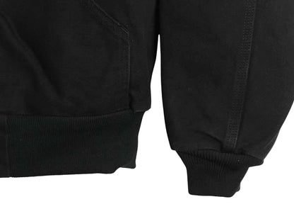 USA製 カーハート アクティブ ジャケット メンズ L ワーク ダック フード パーカー メッシュ ライナー フルジップ ブルゾン 企業 ブラック