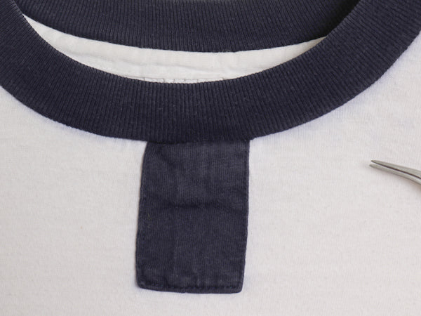 90s USA製 YALE カレッジ プリント チョコチン リンガー Tシャツ メンズ レディース L オールド イエール カットソー シングルステッチ 白