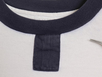 90s USA製 YALE カレッジ プリント チョコチン リンガー Tシャツ メンズ レディース L オールド イエール カットソー シングルステッチ 白