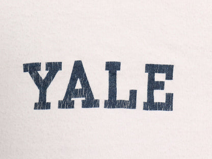 90s USA製 YALE カレッジ プリント チョコチン リンガー Tシャツ メンズ レディース L オールド イエール カットソー シングルステッチ 白