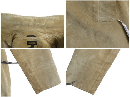 USA製 コーチ 本革 スウェード レザー ハーフ コート レディース XS 大きめ M 古着 革ジャン ジャケット ステンカラー ベージュ ボックス