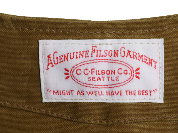 USA製 ★ フィルソン ティン クロス クルーザー ベスト メンズ L 程/ 古着 2012 限定モデル オイルド コットン ワーク アウトドア 茶 無地
