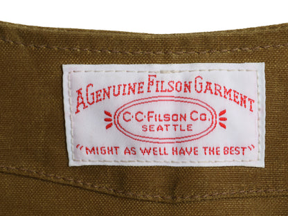 USA製 ★ フィルソン ティン クロス クルーザー ベスト メンズ L 程/ 古着 2012 限定モデル オイルド コットン ワーク アウトドア 茶 無地