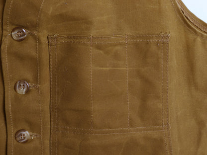 USA製 ★ フィルソン ティン クロス クルーザー ベスト メンズ L 程/ 古着 2012 限定モデル オイルド コットン ワーク アウトドア 茶 無地