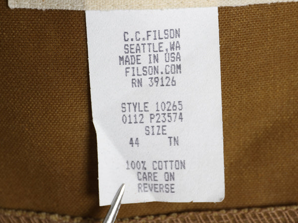 USA製 ★ フィルソン ティン クロス クルーザー ベスト メンズ L 程/ 古着 2012 限定モデル オイルド コットン ワーク アウトドア 茶 無地