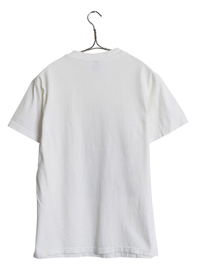 00s ホワイトタイガー イラスト プリント 半袖 Tシャツ メンズ レディース S / オールド アニマル アート キャラクター ヘビーウェイト 白