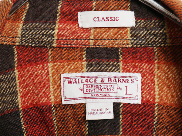 ジェイクルー 長袖 ヘビー フランネル シャツ メンズ L 古着 WALLACE&BARNES チェック ネルシャツ ポケット マチ付き ヴィンテージ モデル