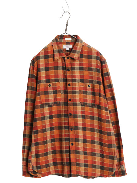 ジェイクルー 長袖 ヘビー フランネル シャツ メンズ L 古着 WALLACE&BARNES チェック ネルシャツ ポケット マチ付き ヴィンテージ モデル