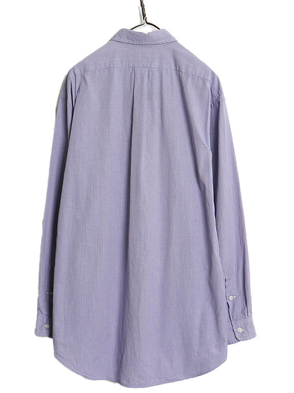 90s ラルフローレン チェック 長袖 ボタンダウン シャツ メンズ L / オールド ポロ 長袖シャツ コットン ワイシャツ ワンポイント 薄手 BD