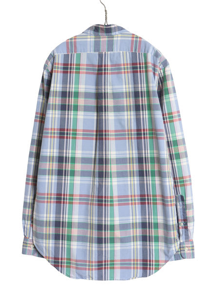 00s ラルフローレン チェック 長袖 ボタンダウン シャツ メンズ M オールド ポロ CLASSIC FIT コットン ワンポイント ポニー マルチカラー