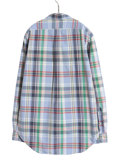 00s ラルフローレン チェック 長袖 ボタンダウン シャツ メンズ M オールド ポロ CLASSIC FIT コットン ワンポイント ポニー マルチカラー