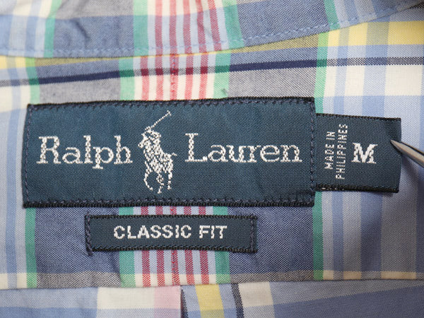 00s ラルフローレン チェック 長袖 ボタンダウン シャツ メンズ M オールド ポロ CLASSIC FIT コットン ワンポイント ポニー マルチカラー