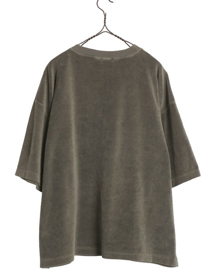 90s 00s ☆ UTILITY ボーダー パイル 半袖 Tシャツ メンズ L 程 古着 オールド Y2K テック サーフ ビッグシルエット ショート丈 カットソー