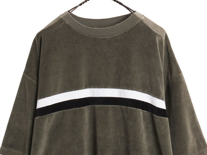 90s 00s ☆ UTILITY ボーダー パイル 半袖 Tシャツ メンズ L 程 古着 オールド Y2K テック サーフ ビッグシルエット ショート丈 カットソー