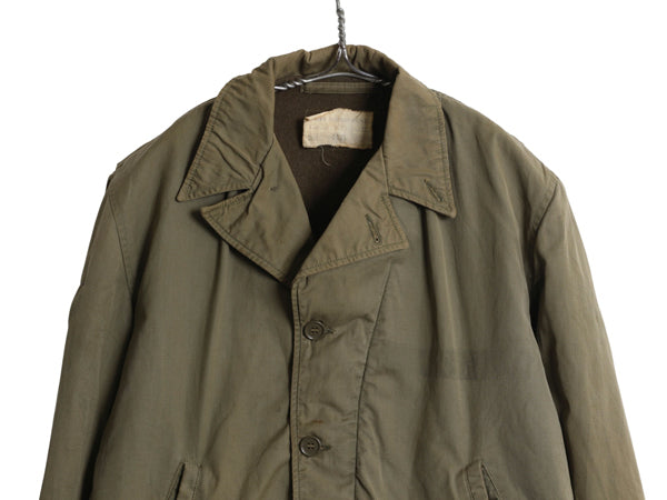 40's ★ 米軍実物 USN ネイビー N-4 デッキ ジャケット 36 メンズ S 程/ ヴィンテージ ミリタリー フィールド M-41 コの字 ジップ 大戦 WW2