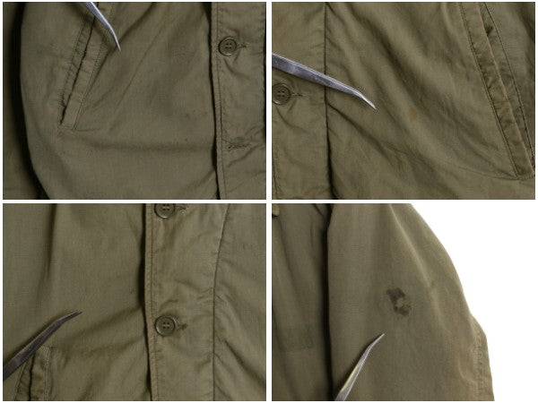 40's ★ 米軍実物 USN ネイビー N-4 デッキ ジャケット 36 メンズ S 程/ ヴィンテージ ミリタリー フィールド M-41 コの字 ジップ 大戦 WW2