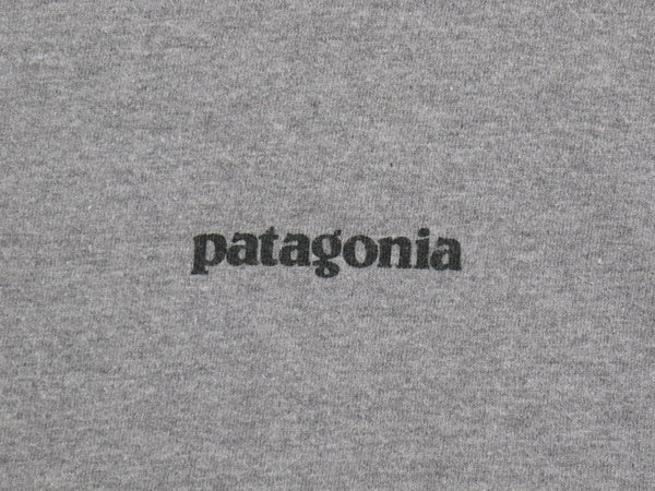 パタゴニア 両面 プリント 半袖 Tシャツ メンズ M 17年製 アウトドア P6 ボックスロゴ オーガニック コットン カットソー クルーネック 灰