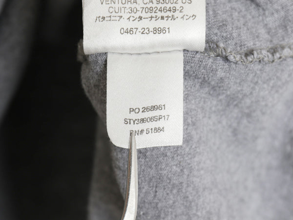 パタゴニア 両面 プリント 半袖 Tシャツ メンズ M 17年製 アウトドア P6 ボックスロゴ オーガニック コットン カットソー クルーネック 灰
