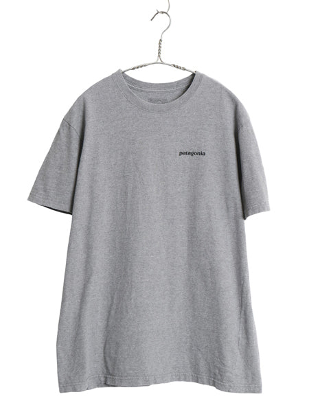 パタゴニア 両面 プリント 半袖 Tシャツ メンズ M 17年製 アウトドア P6 ボックスロゴ オーガニック コットン カットソー クルーネック 灰