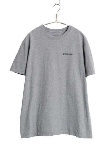 パタゴニア 両面 プリント 半袖 Tシャツ メンズ M 17年製 アウトドア P6 ボックスロゴ オーガニック コットン カットソー クルーネック 灰