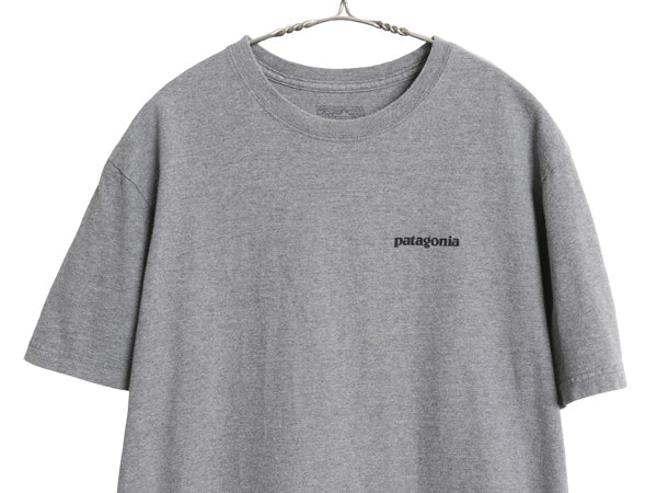 パタゴニア 両面 プリント 半袖 Tシャツ メンズ M 17年製 アウトドア P6 ボックスロゴ オーガニック コットン カットソー クルーネック 灰
