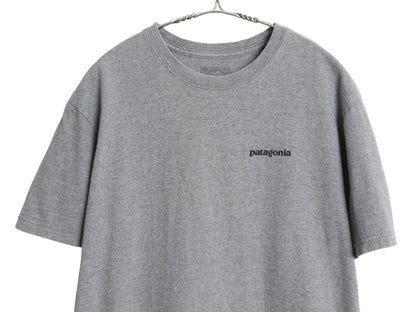 パタゴニア 両面 プリント 半袖 Tシャツ メンズ M 17年製 アウトドア P6 ボックスロゴ オーガニック コットン カットソー クルーネック 灰