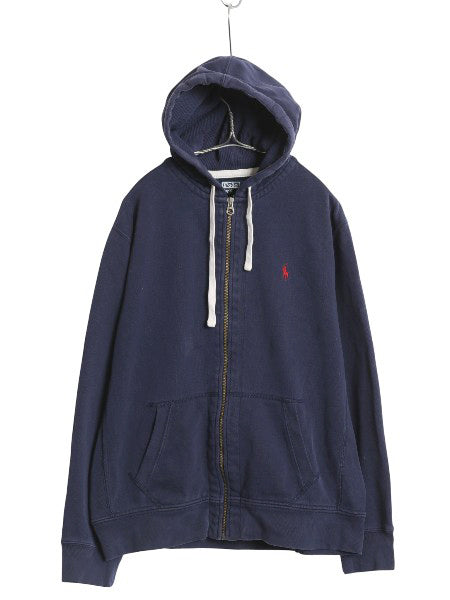 00s ポロ ラルフローレン フルジップ スウェット フード パーカー メンズ XL / オールド トレーナー 裏起毛 大きいサイズ ヘビーウェイト