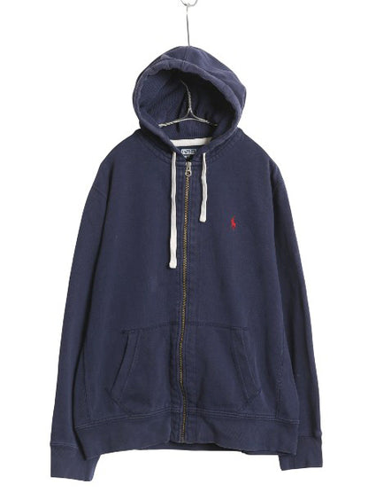 00s ポロ ラルフローレン フルジップ スウェット フード パーカー メンズ XL / オールド トレーナー 裏起毛 大きいサイズ ヘビーウェイト