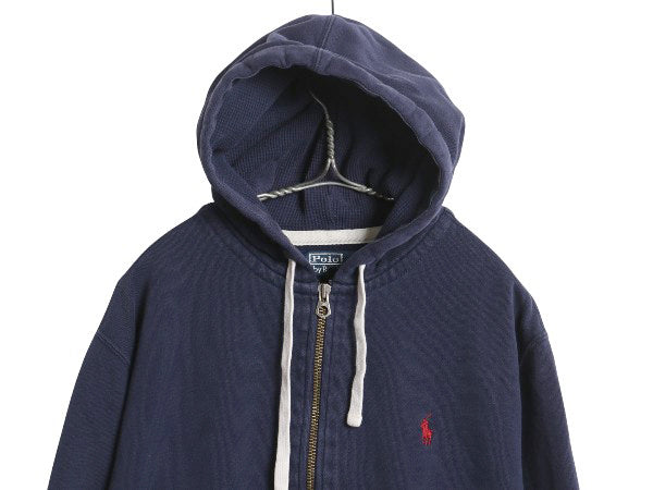 00s ポロ ラルフローレン フルジップ スウェット フード パーカー メンズ XL / オールド トレーナー 裏起毛 大きいサイズ ヘビーウェイト
