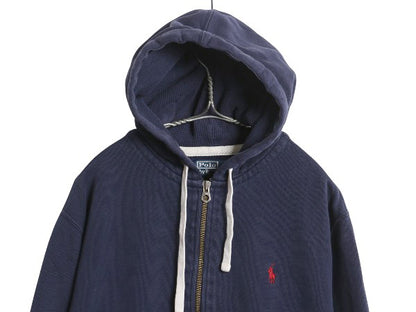 00s ポロ ラルフローレン フルジップ スウェット フード パーカー メンズ XL / オールド トレーナー 裏起毛 大きいサイズ ヘビーウェイト