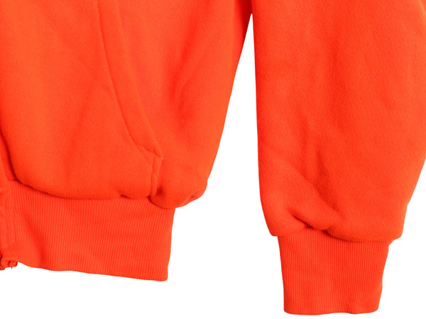 90s USA製 キャンバー 裏 サーマル スウェット フード パーカー メンズ L / オールド トレーナー ヘビーウェイト フルジップ 無地 オレンジ