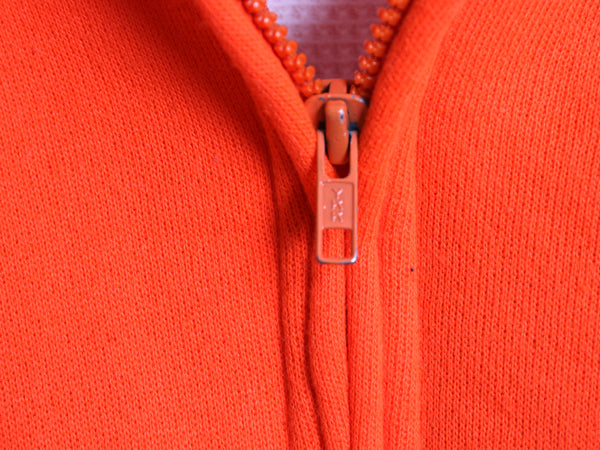 90s USA製 キャンバー 裏 サーマル スウェット フード パーカー メンズ L / オールド トレーナー ヘビーウェイト フルジップ 無地 オレンジ