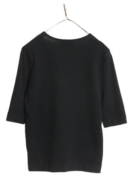 90s ローレン ラルフローレン 半袖 ニット セーター レディース L / オールド ポロ 100% カシミヤ 黒 きれいめ カットソー ラウンドネック