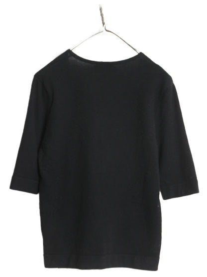 90s ローレン ラルフローレン 半袖 ニット セーター レディース L / オールド ポロ 100% カシミヤ 黒 きれいめ カットソー ラウンドネック