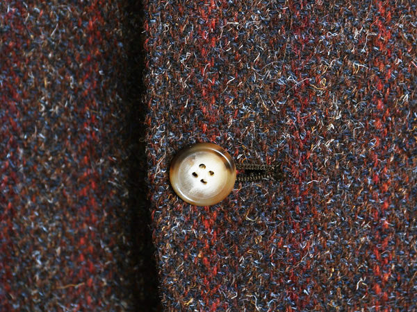 80s USA製 ハリスツイード テーラード ジャケット メンズ L 程/ ヴィンテージ ブレザー ウール ツイード マルチカラー ストライプ トラッド