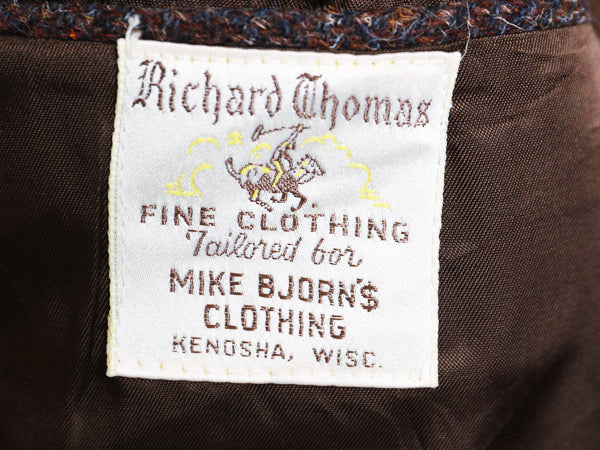 80s USA製 ハリスツイード テーラード ジャケット メンズ L 程/ ヴィンテージ ブレザー ウール ツイード マルチカラー ストライプ トラッド