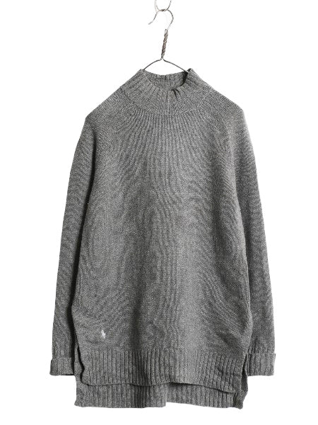 ポロ ラルフローレン ハイネック ニット セーター レディース XS 古着 メリノ ウール カシミヤ 長袖ニット シンプル ワンポイント きれいめ