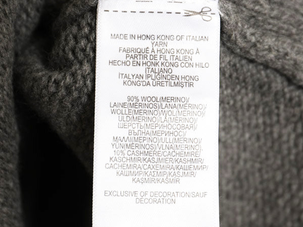 ポロ ラルフローレン ハイネック ニット セーター レディース XS 古着 メリノ ウール カシミヤ 長袖ニット シンプル ワンポイント きれいめ
