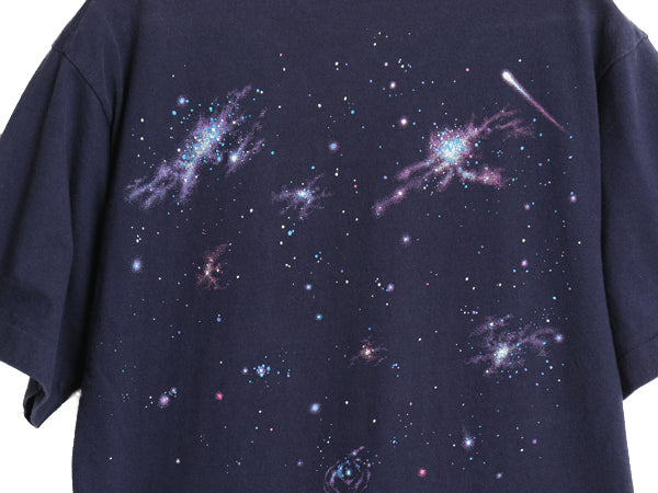 90s ★ ユニバーサルスタジオ E.T. イラスト プリント Tシャツ メンズ M / オールド オフィシャル 当時物 ムービー キャラクター 企業物 紺