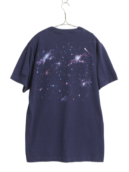 90s ★ ユニバーサルスタジオ E.T. イラスト プリント Tシャツ メンズ M / オールド オフィシャル 当時物 ムービー キャラクター 企業物 紺