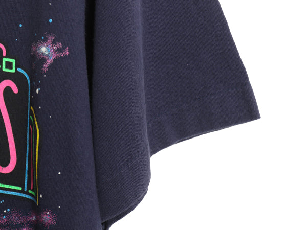 90s ★ ユニバーサルスタジオ E.T. イラスト プリント Tシャツ メンズ M / オールド オフィシャル 当時物 ムービー キャラクター 企業物 紺