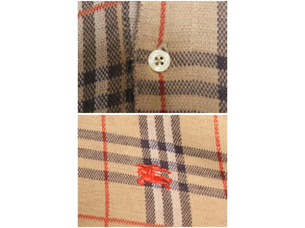 90s バーバリー ノバチェック 半袖 ポロシャツ メンズ XL / オールド 半袖シャツ コットン カットソー ボックス マルチカラー 大きいサイズ