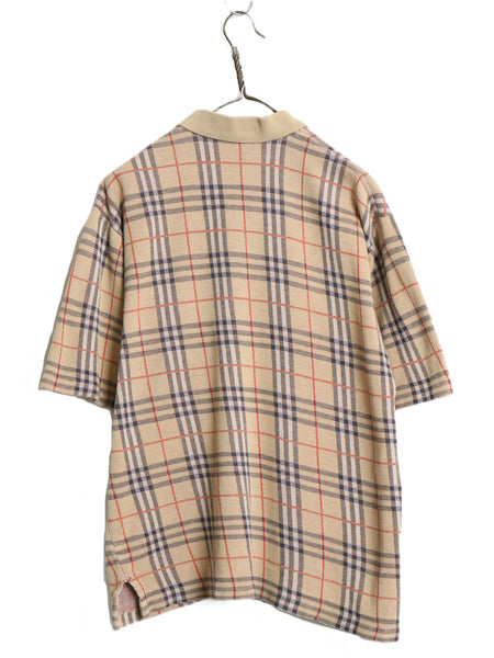 90s バーバリー ノバチェック 半袖 ポロシャツ メンズ XL / オールド 半袖シャツ コットン カットソー ボックス マルチカラー 大きいサイズ